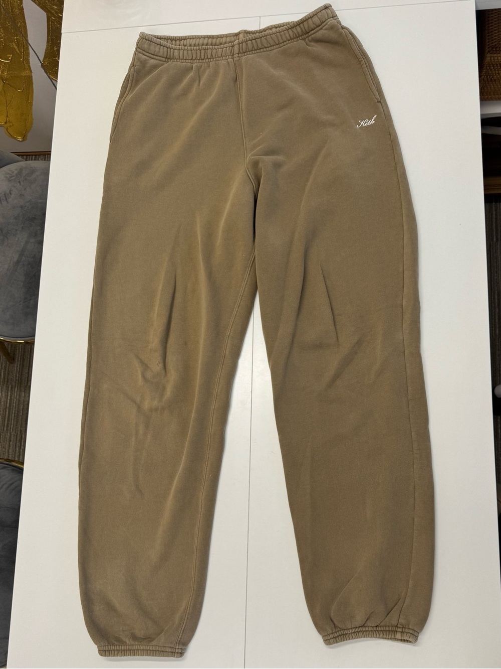 Kith Unisex Brown Sweatpants with Embroidered Logo
